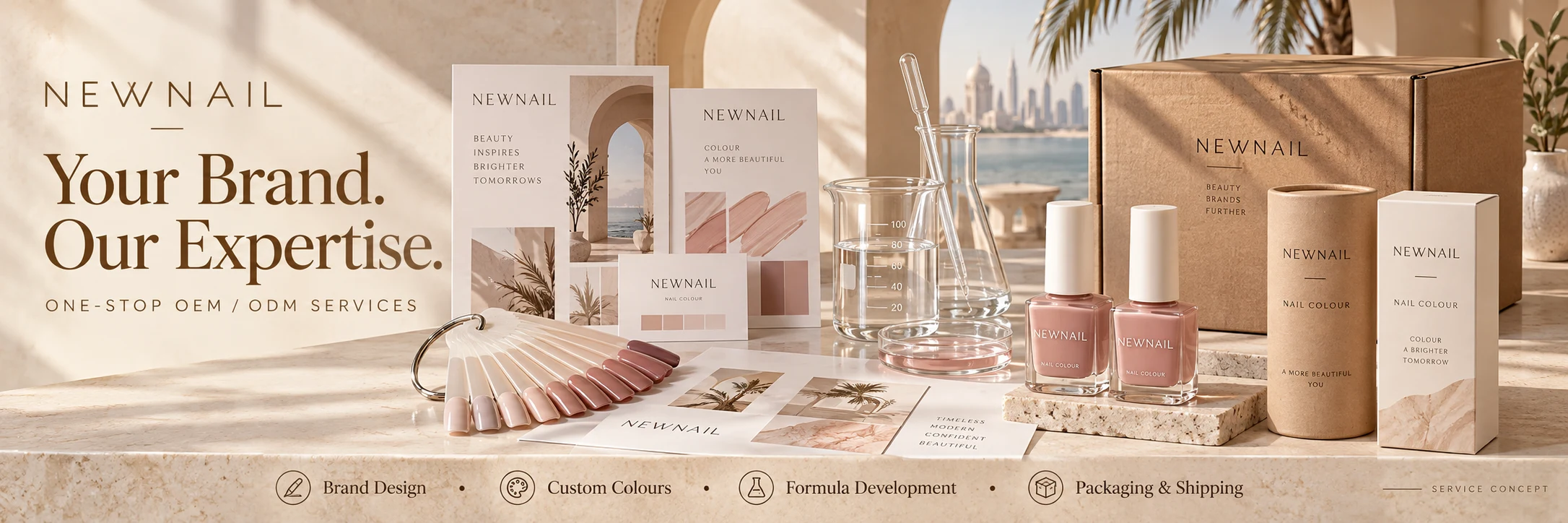 NEWNAIL one-stop OEM ODM brand design, custom colors, formula development, packaging and shipping